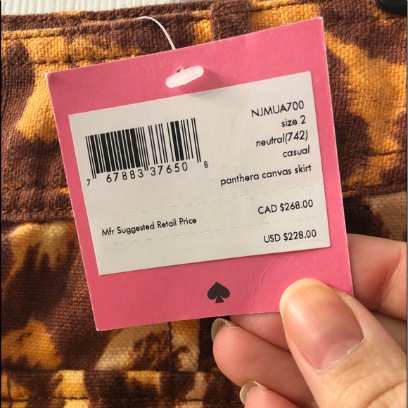 Kate Spade panthera canvas skirt - Picture 6 of 10